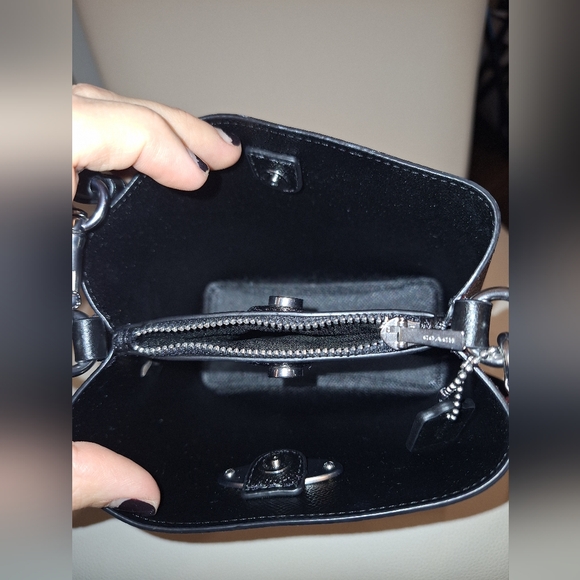 NWOT Coach Red & Black Plaid Mini Town Bucket Bag w/ Crossbody - Picture 3 of 4